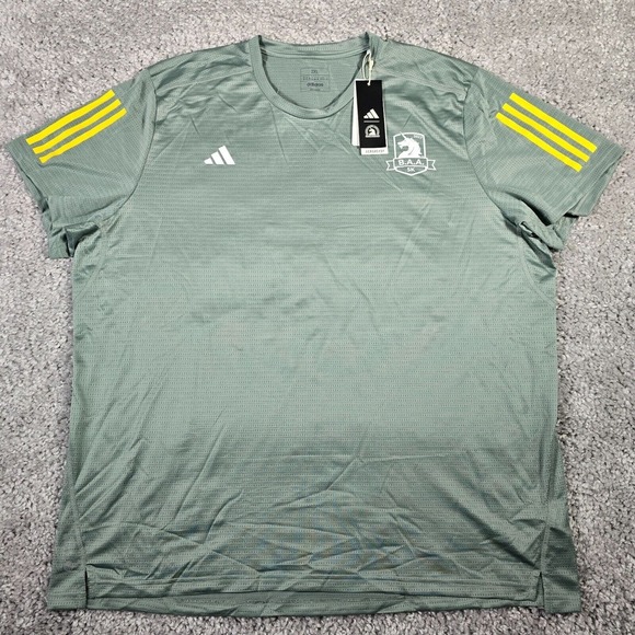 Adidas Boston 5K 2023 Shirt Mens 2XL XXL Green‎ BAA Marathon - Picture 1 of 10